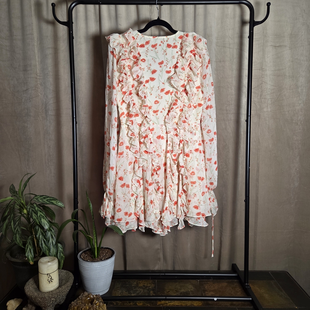 Floral Ruffle V-Neck Blouse - Picture 5 of 5
